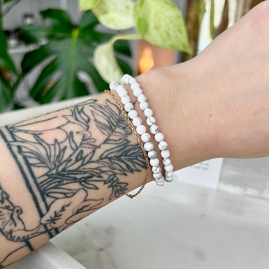 Howlite Dainty Gemstone Bracelet | Lisa Maxwell