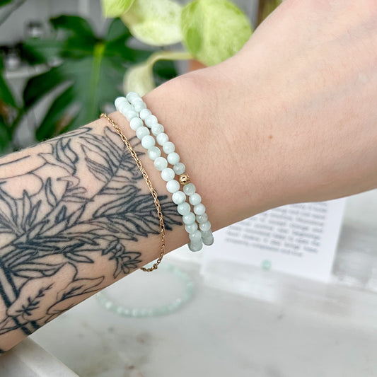 Green Moonstone Dainty Gemstone Bracelet | Lisa Maxwell