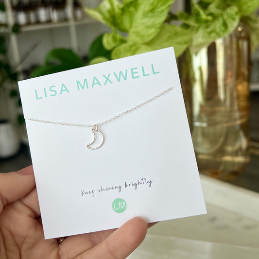 Crescent Moon Silver Necklace | Lisa Maxwell