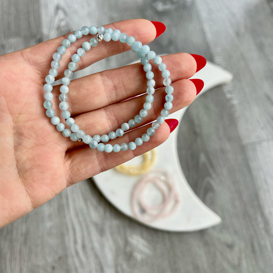 Aquamarine Dainty Gemstone Bracelet | Lisa Maxwell