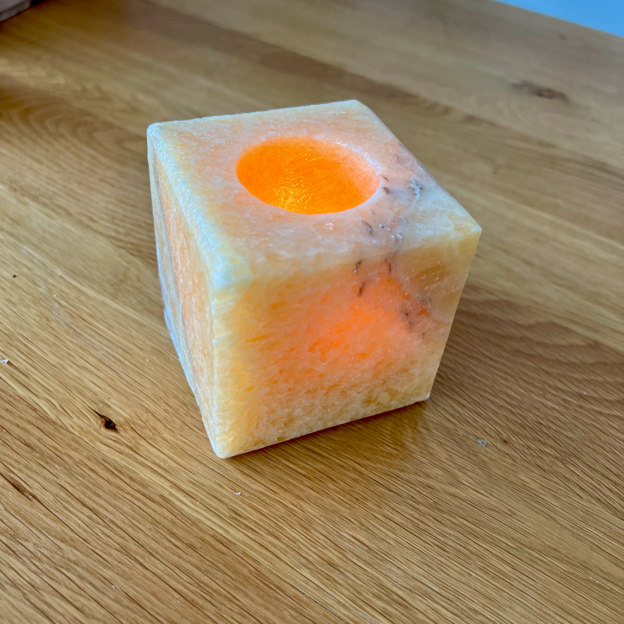 Orange Calcite Candle Holder
