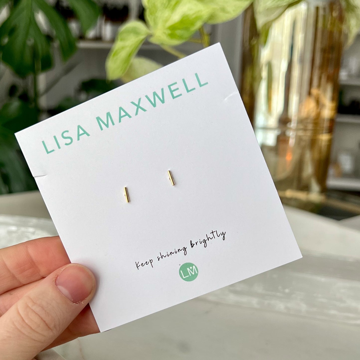 Bar Stud Gold Earrings | Lisa Maxwell