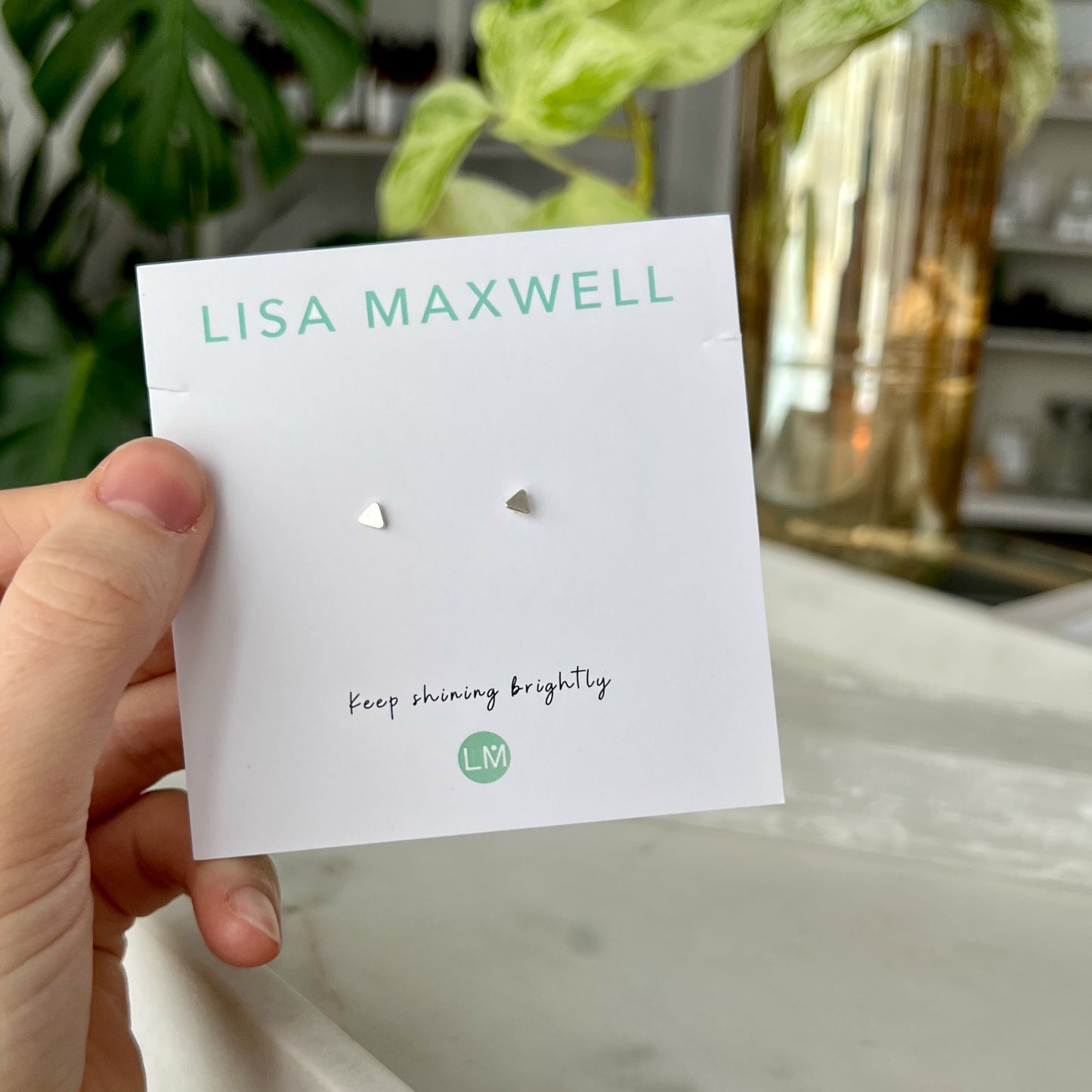 Tiny Triangle Silver Earrings | Lisa Maxwell