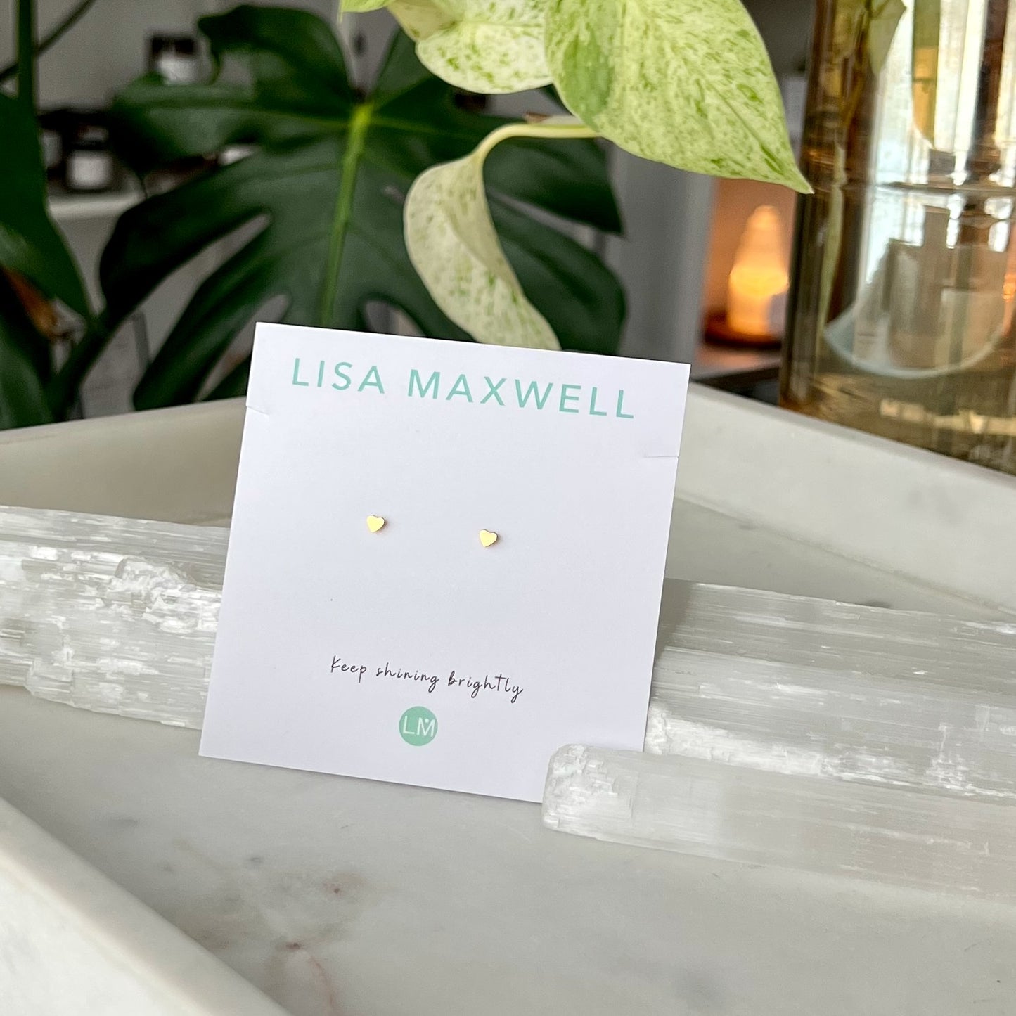 Tiny Heart Gold Earrings | Lisa Maxwell