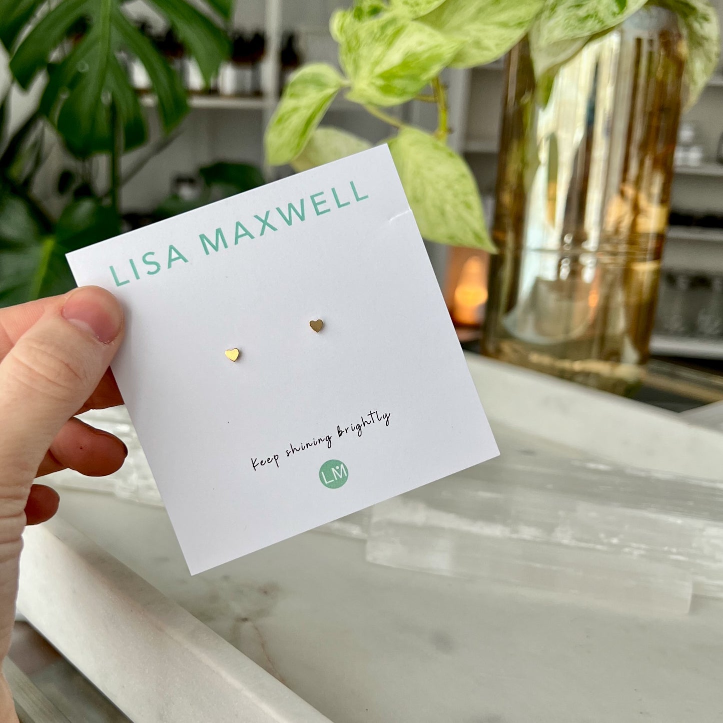 Tiny Heart Gold Earrings | Lisa Maxwell