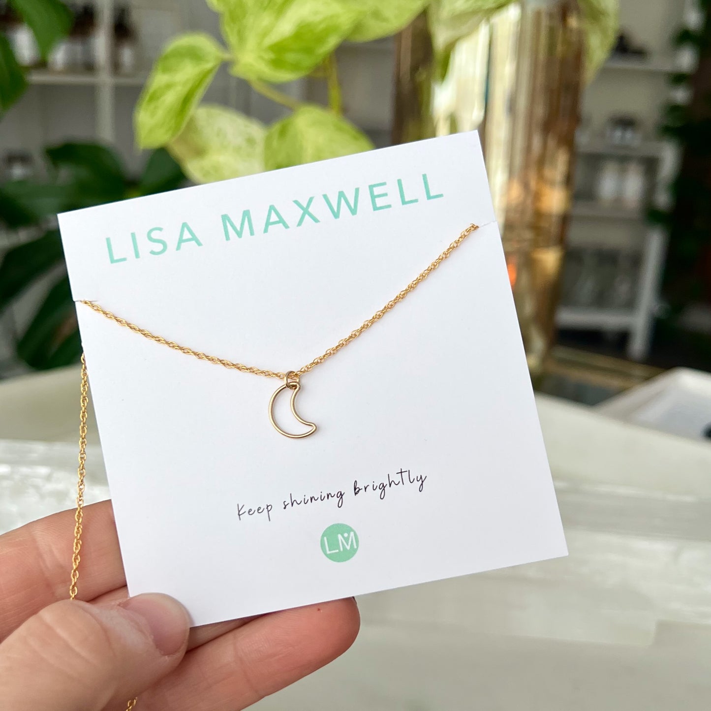 Crescent Moon Gold Necklace | Lisa Maxwell