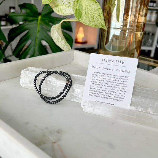 Hematite Dainty Gemstone Bracelet | Lisa Maxwell