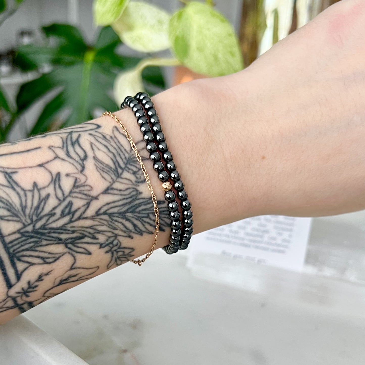 Hematite Dainty Gemstone Bracelet | Lisa Maxwell