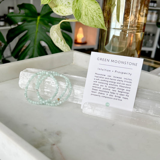 Green Moonstone Dainty Gemstone Bracelet | Lisa Maxwell