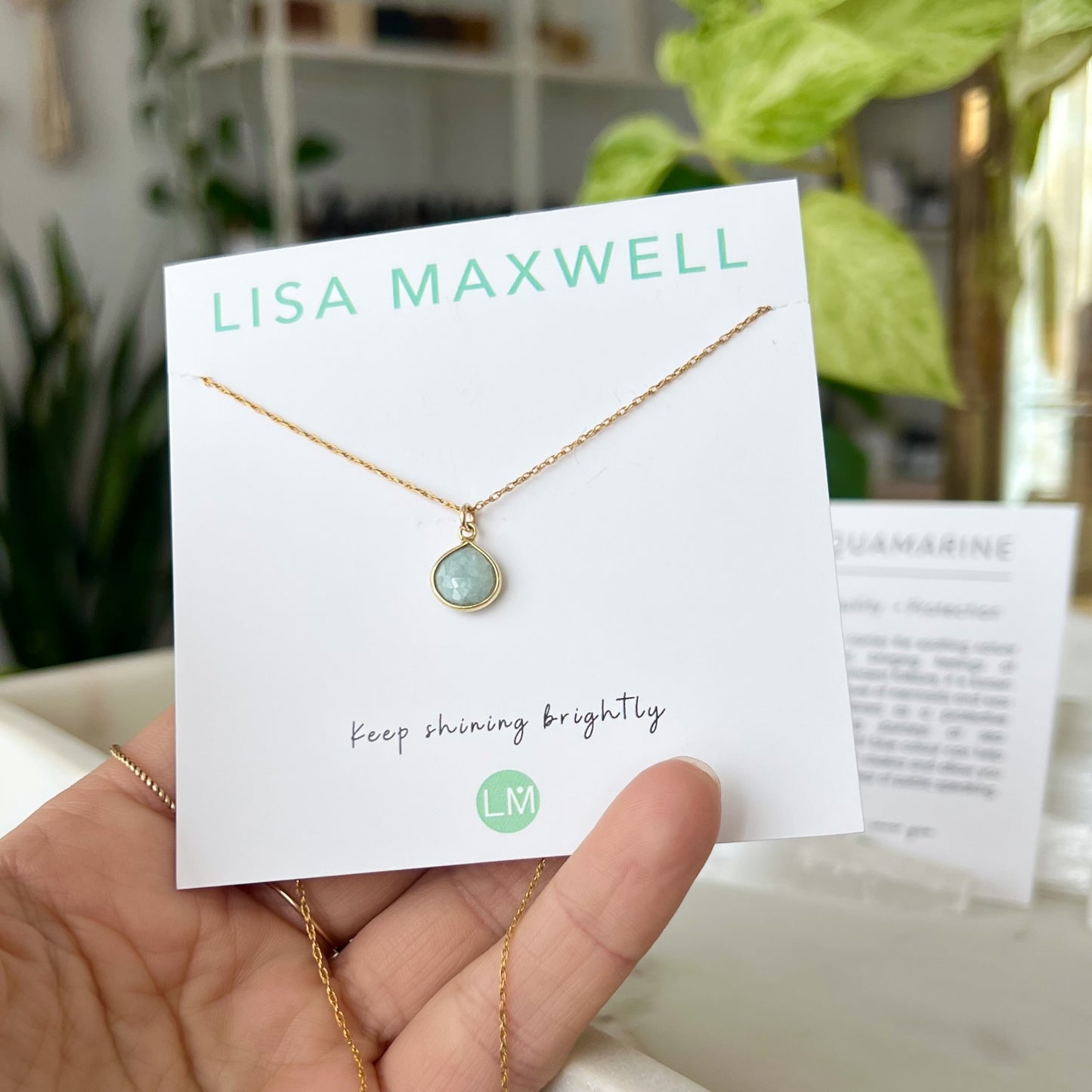 Aquamarine Gold Necklace | Lisa Maxwell