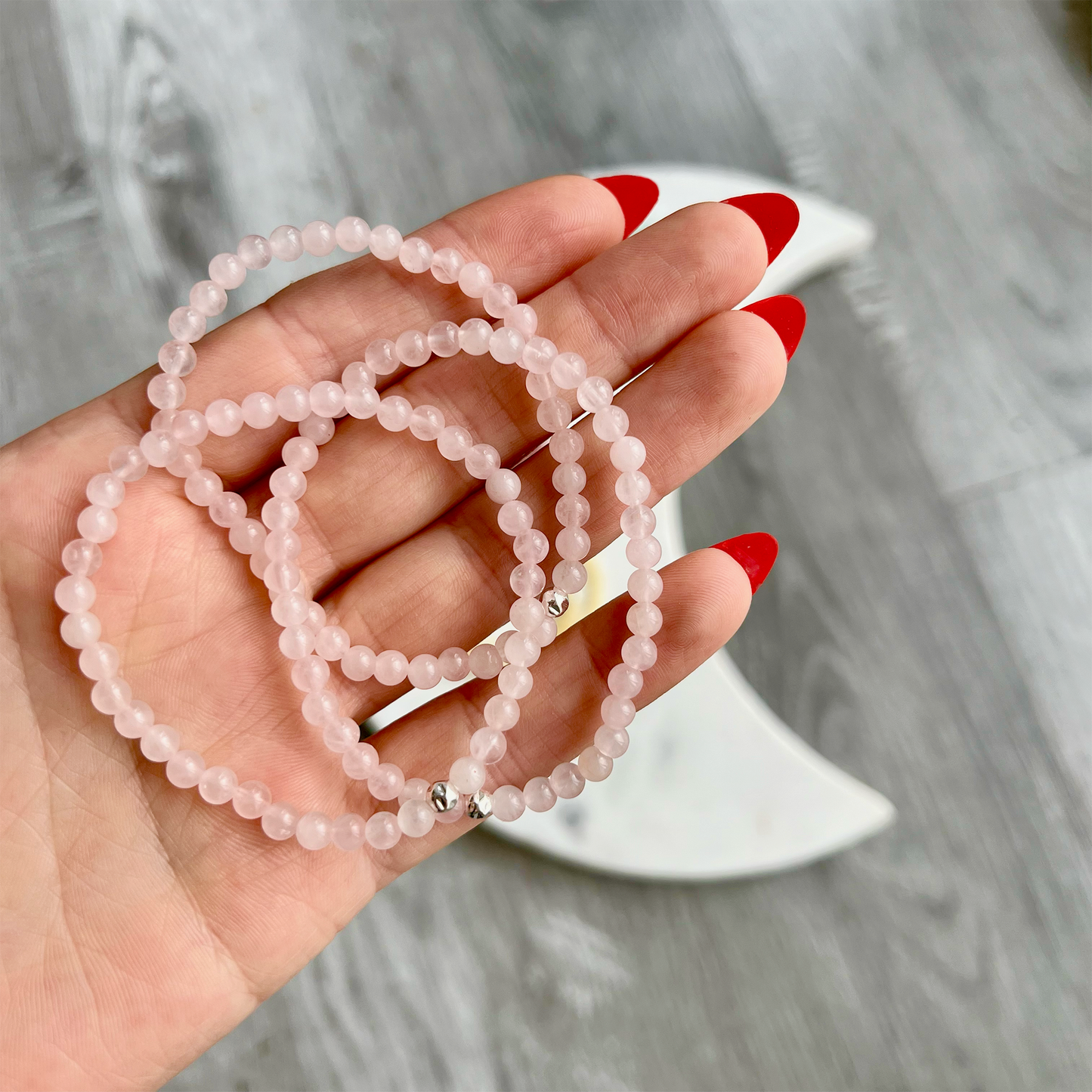 Rose Quartz Dainty Gemstone Bracelet | Lisa Maxwell
