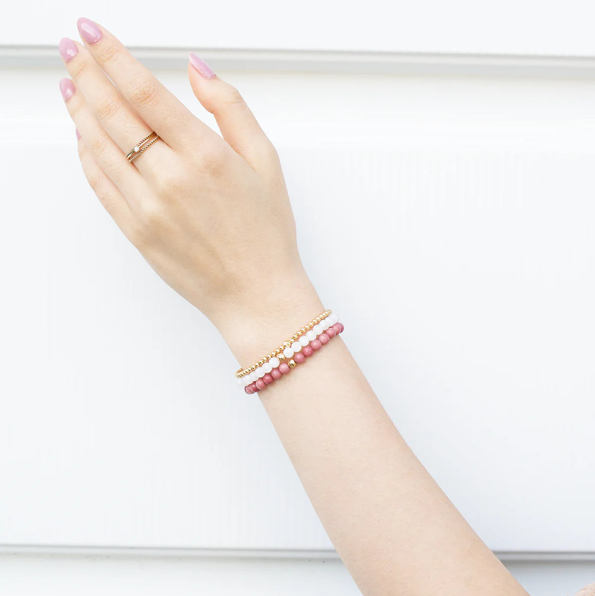 Pink Rhodonite Dainty Gemstone Bracelet | Lisa Maxwell