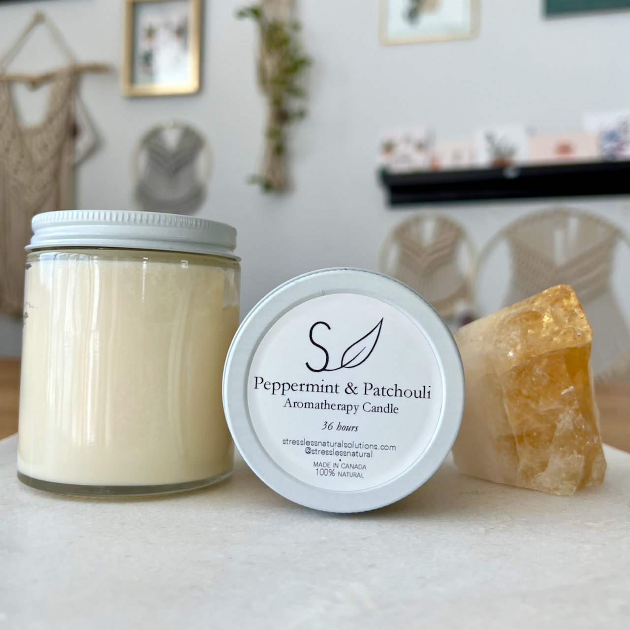 Peppermint & Patchouli Aromatherapy Candle